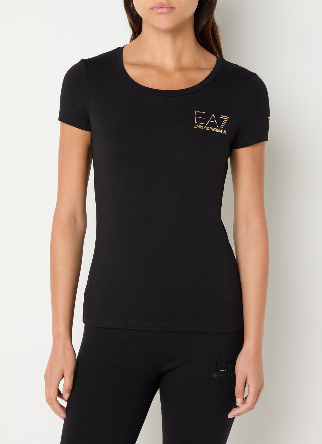 Armani T-shirt met logo - detail 4 zwart