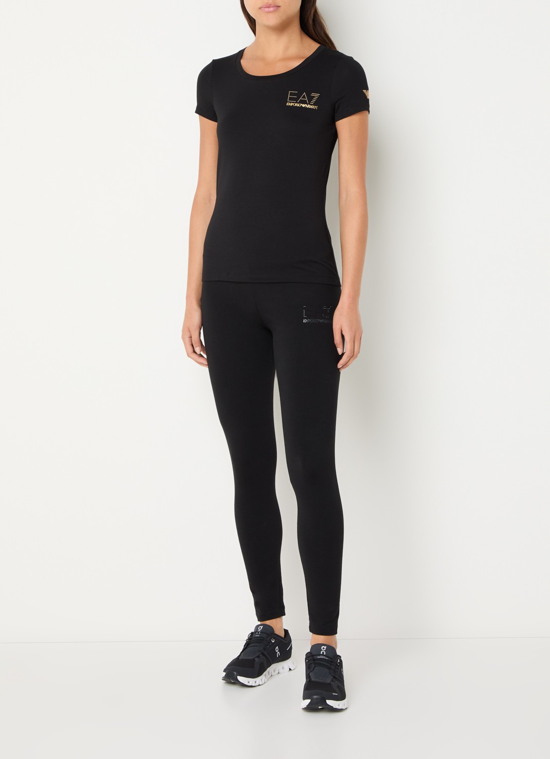 Armani T-shirt met logo - voorkant 3 zwart