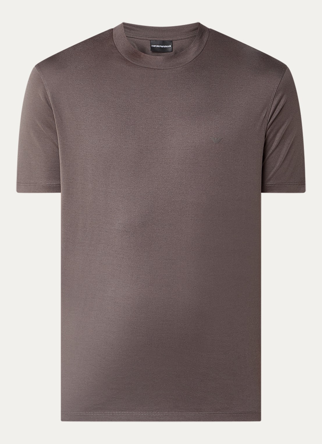 Armani T-shirt met logo - voorkant donkerbruin