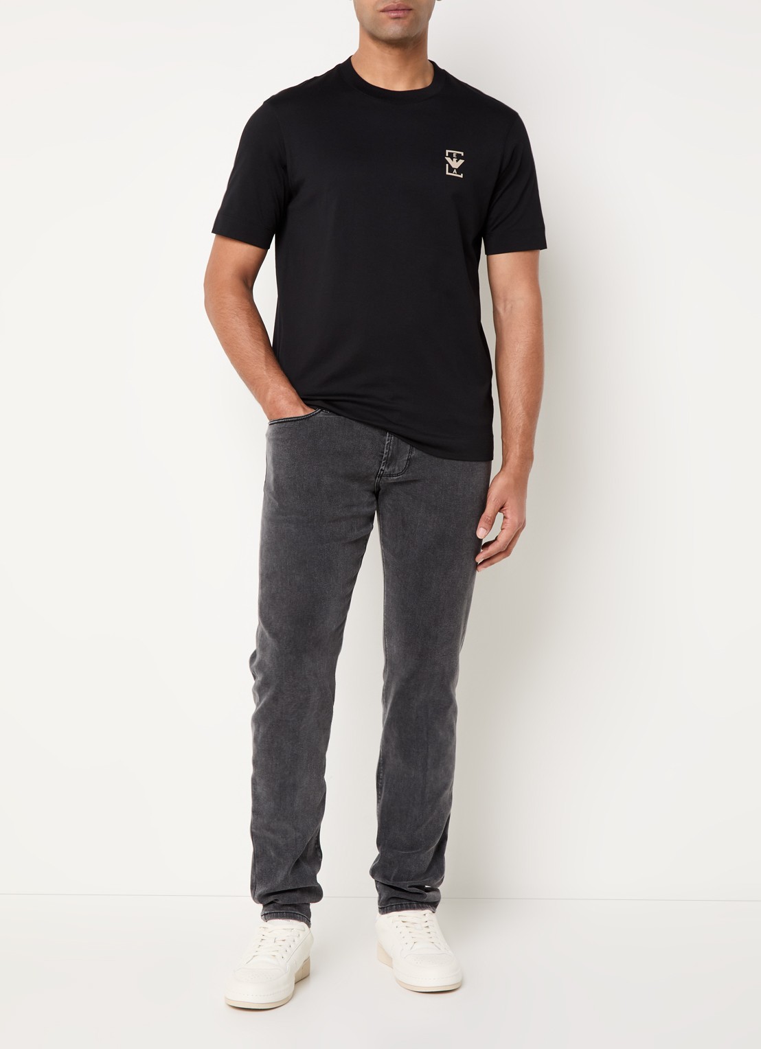 Armani T-shirt met logo - voorkant 3 zwart