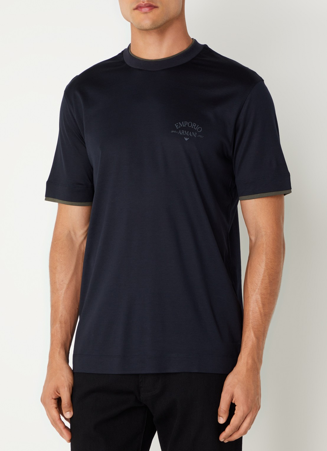 Armani T-shirt  met logo - detail 4 donkerblauw