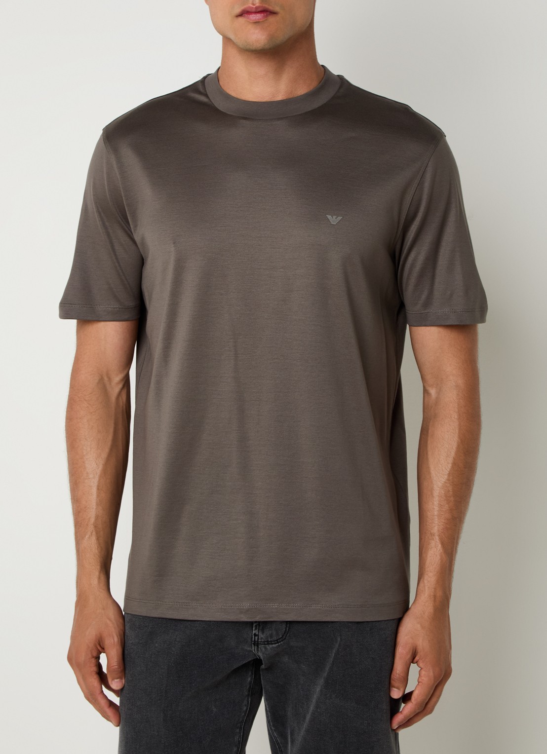 Armani T-shirt met logo - detail 4 bronsgroen