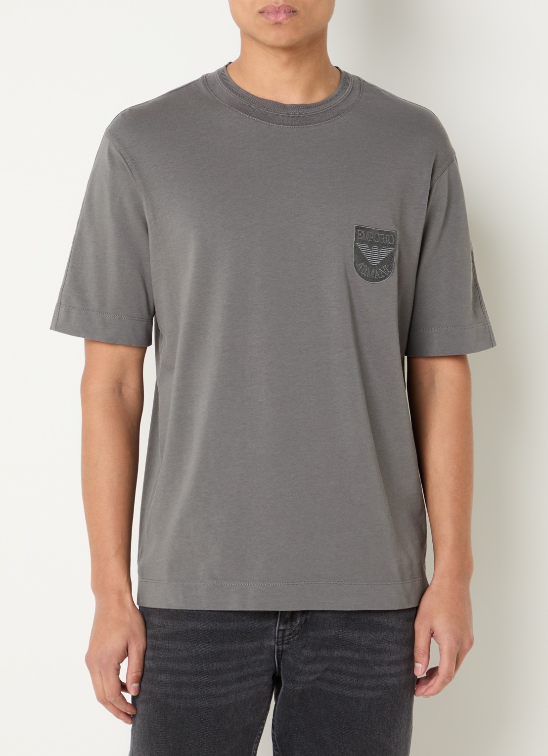 Armani T-shirt met logo - detail 4 antraciet