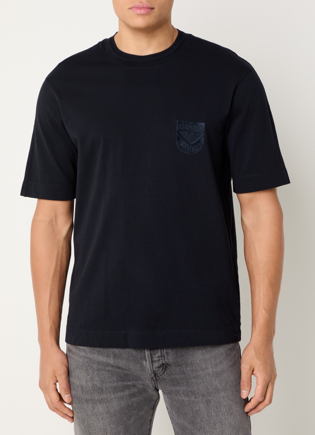 Armani T-shirt met logo - detail 3 donkerblauw