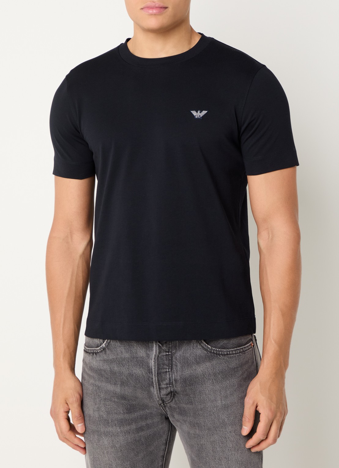 Armani T-shirt met logo - detail 4 donkerblauw