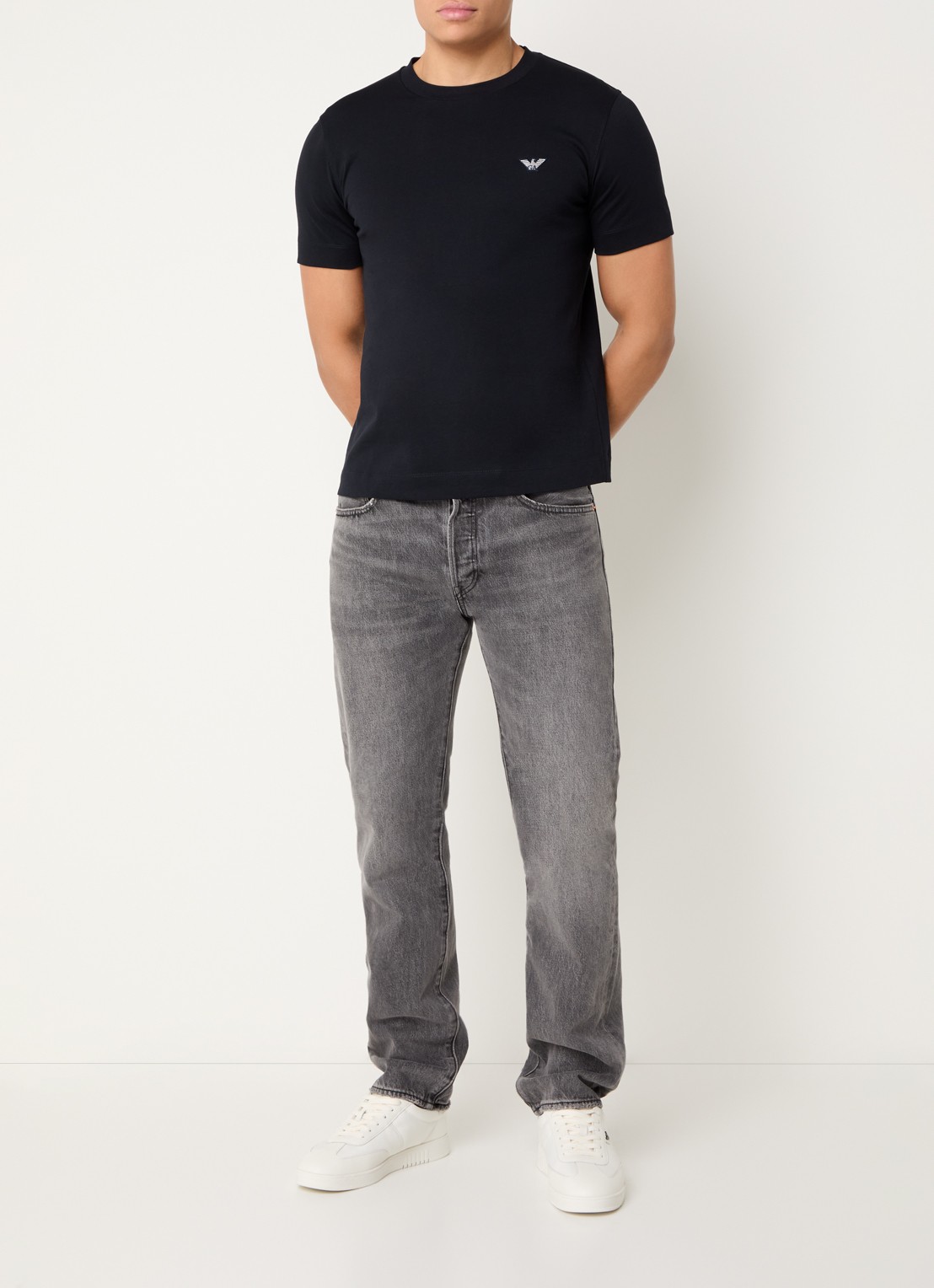 Armani T-shirt met logo - voorkant 2 donkerblauw