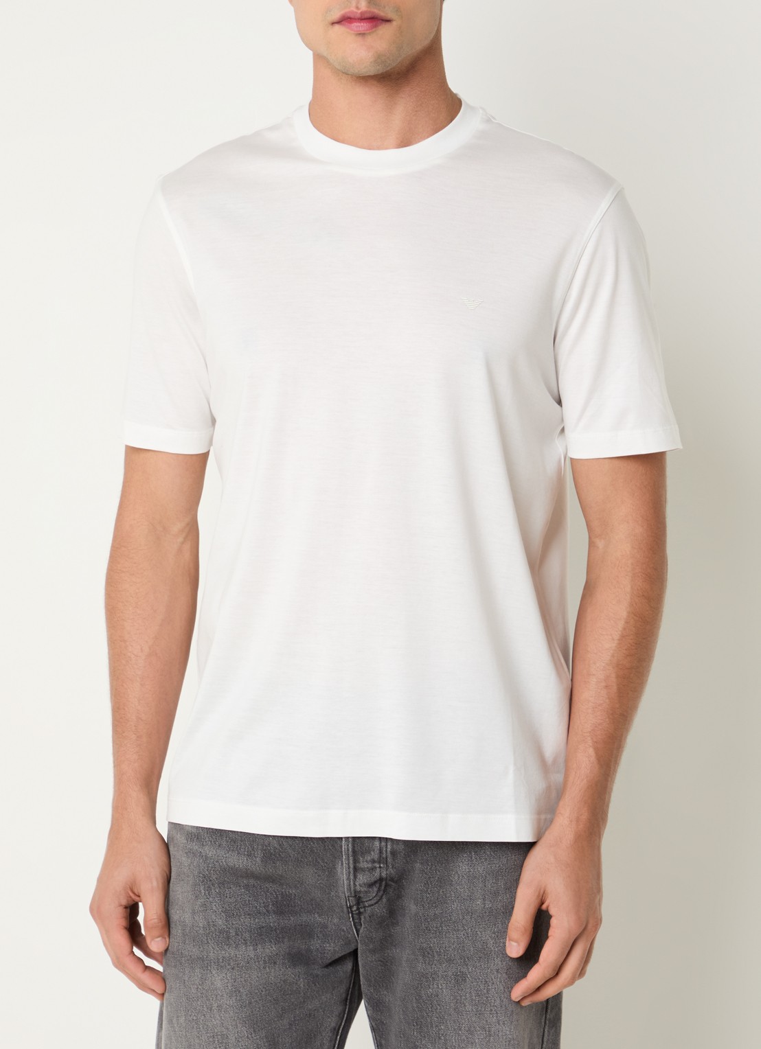 Armani T-shirt met logo - detail 4 gebroken wit