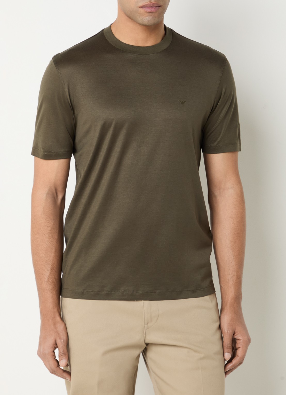 Armani T-shirt met logo - detail 4 bronsgroen