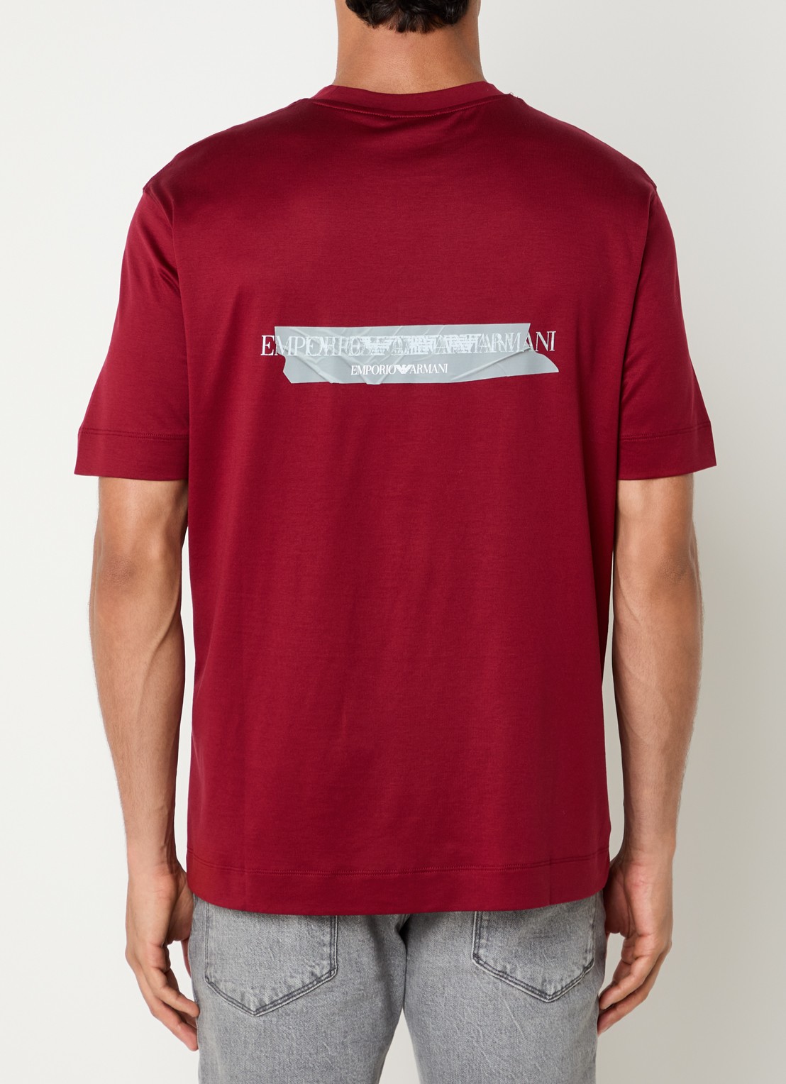 Armani T-shirt met logo - achterkant 4 donkerrood