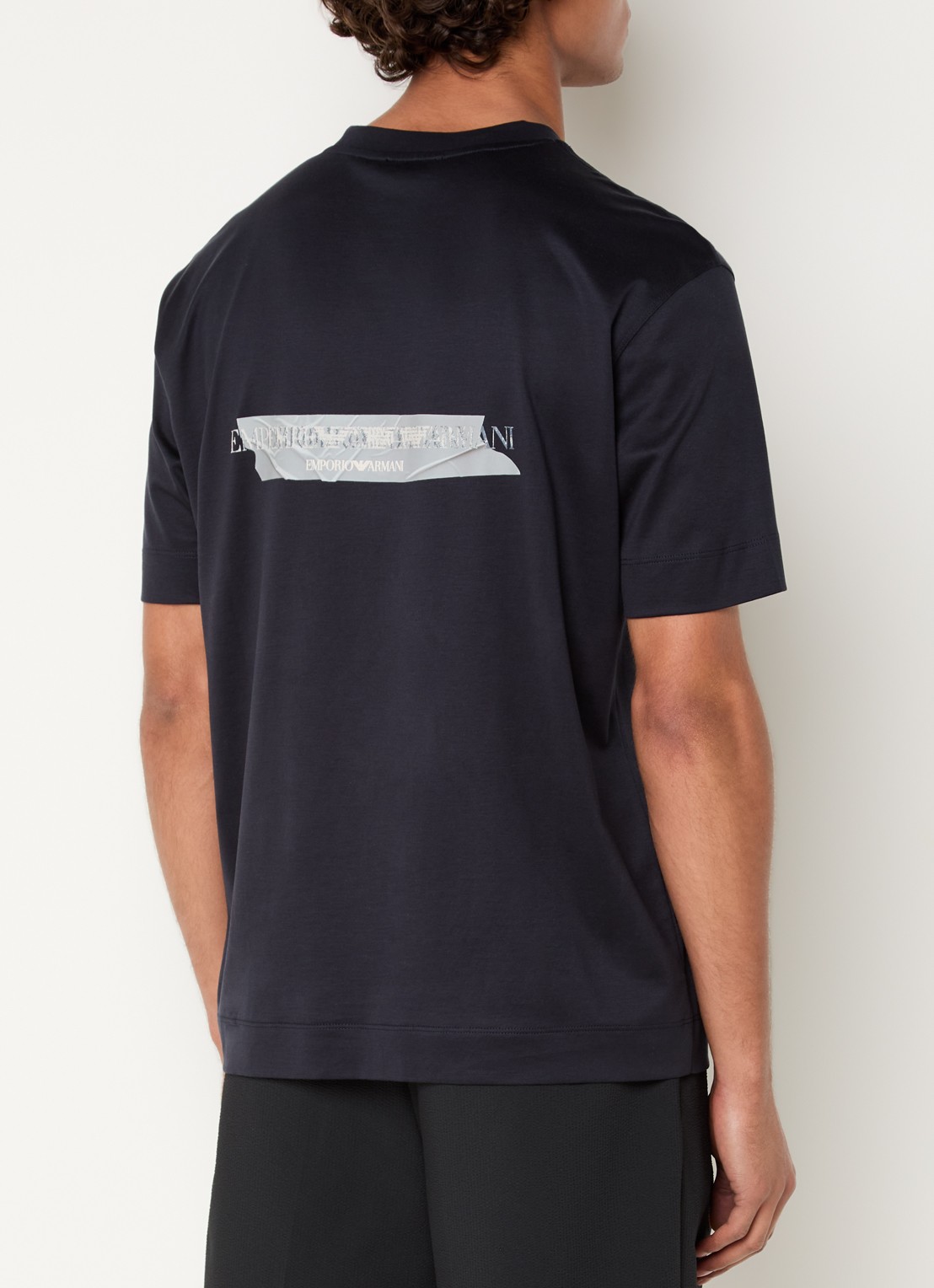 Armani T-shirt met logo - detail 4 donkerblauw