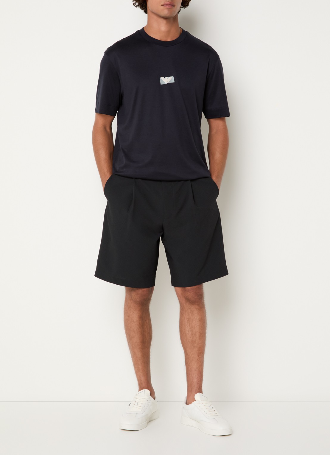Armani T-shirt met logo - voorkant 2 donkerblauw