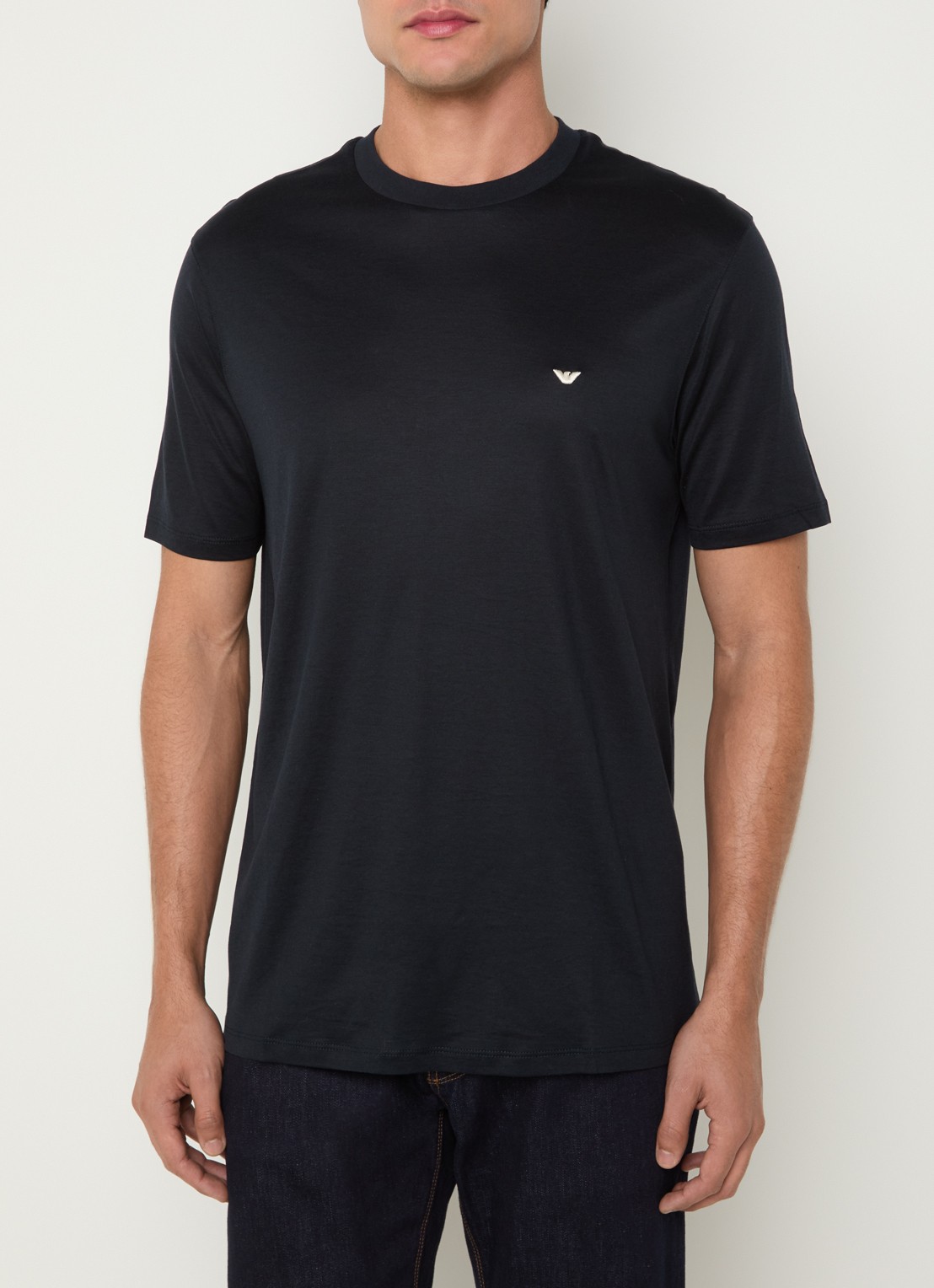 Armani T-shirt met logo - detail donkerblauw