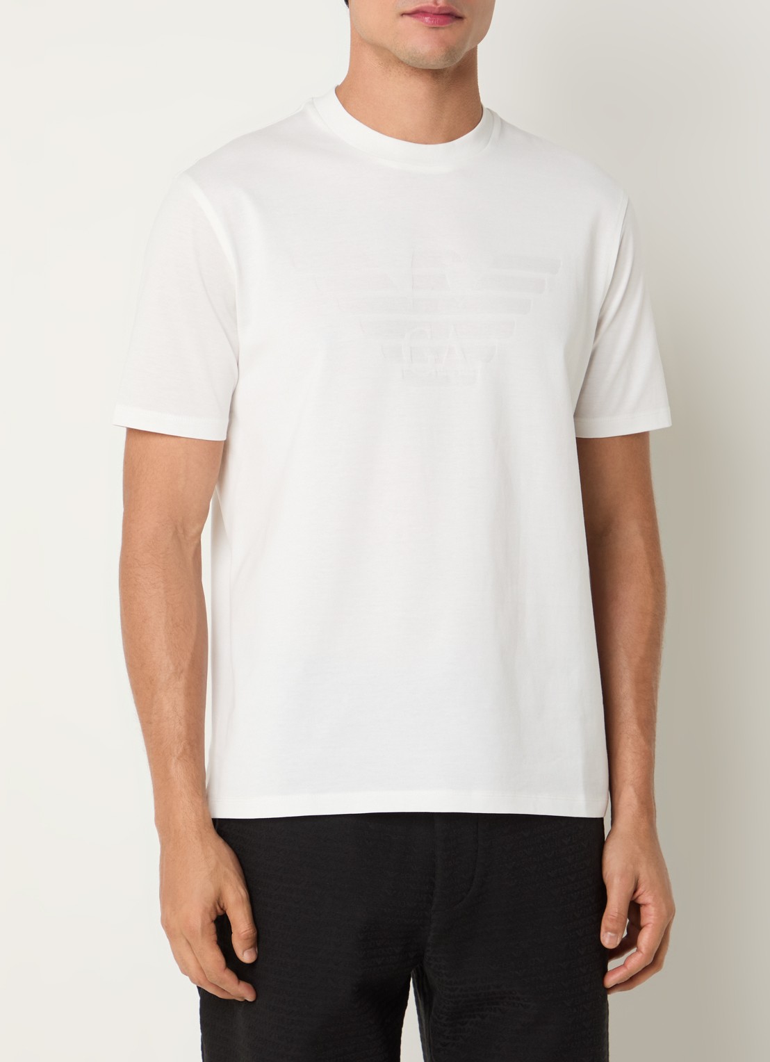 Armani T-shirt met logo - detail 3 bordeauxrood