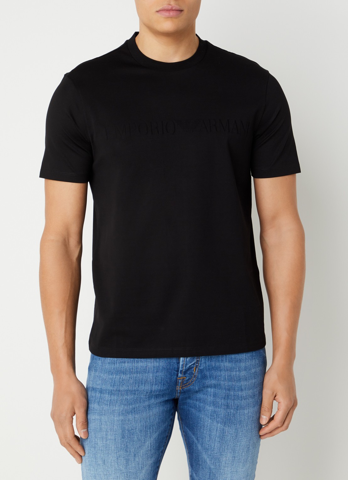 Armani T-shirt met logo - detail 3 donkerblauw