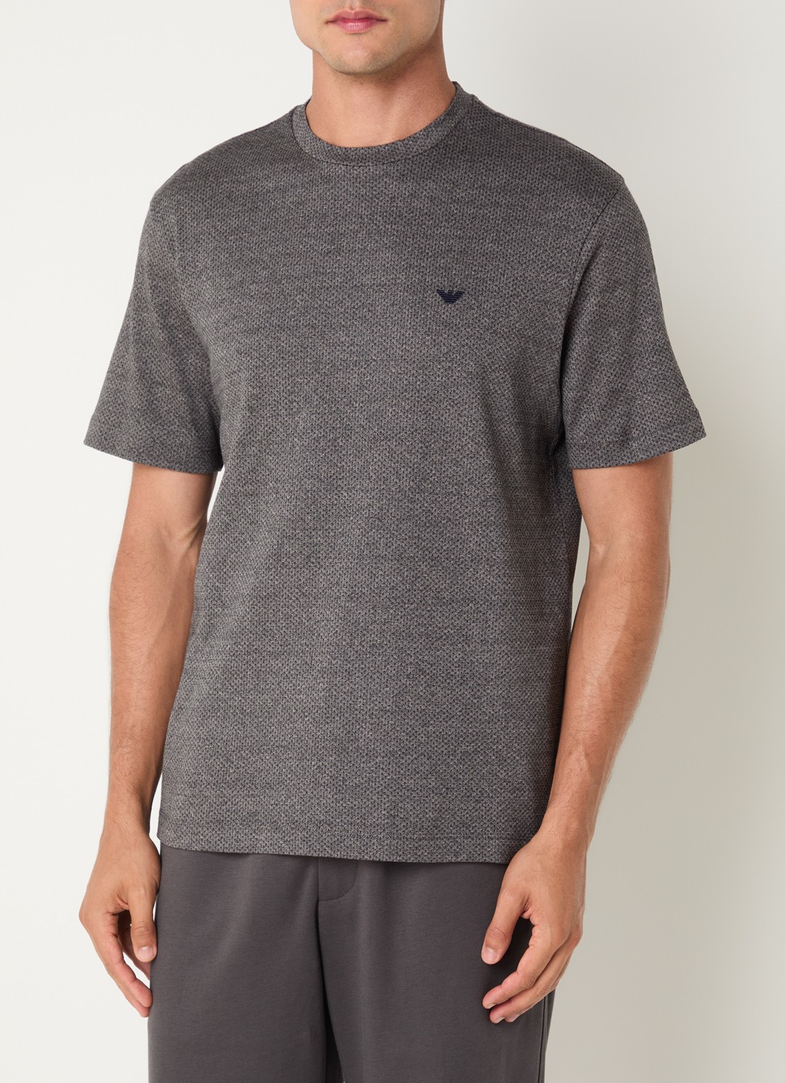 Armani T-shirt met logo - detail antraciet