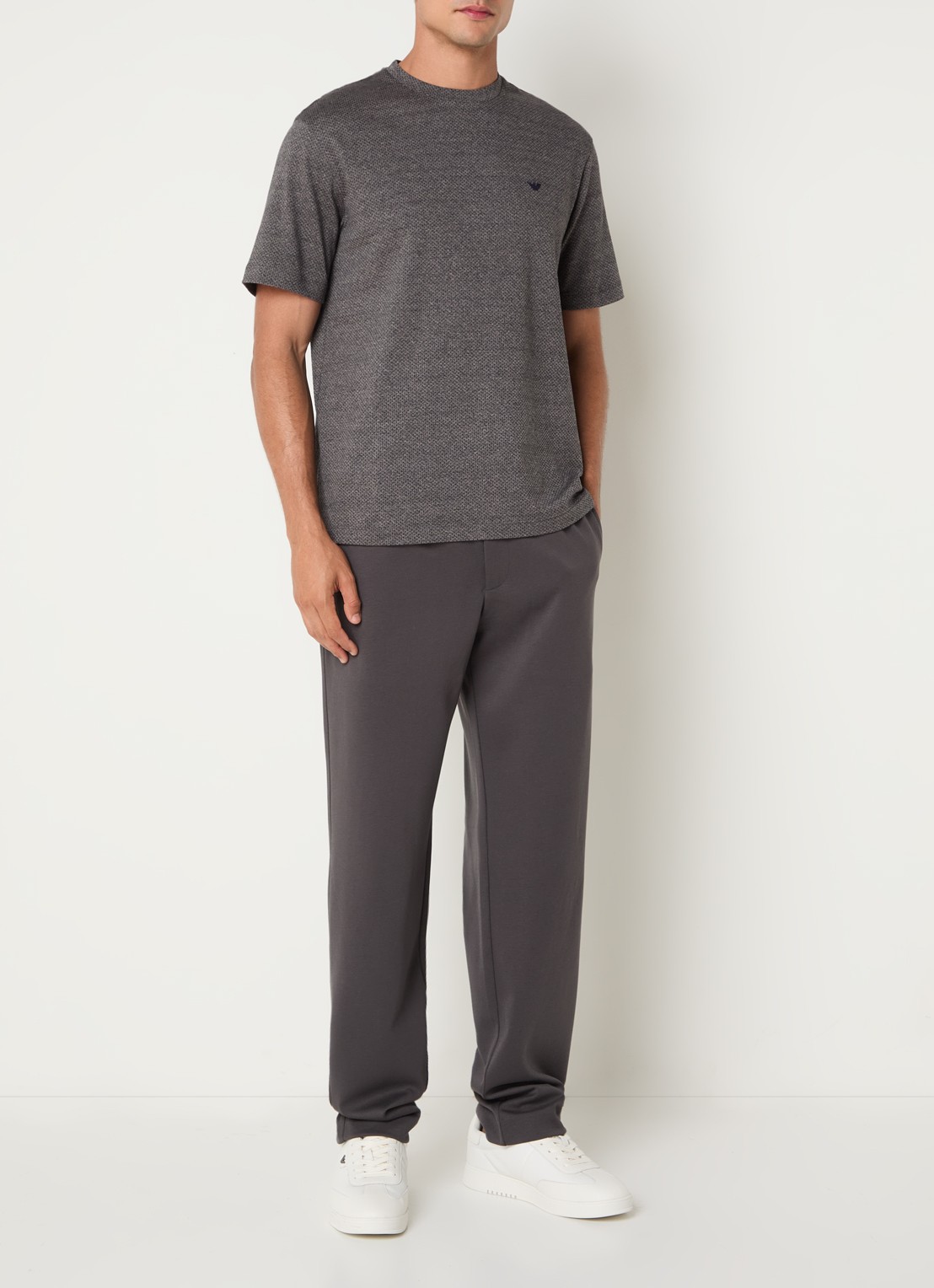 Armani T-shirt met logo - voorkant 4 antraciet
