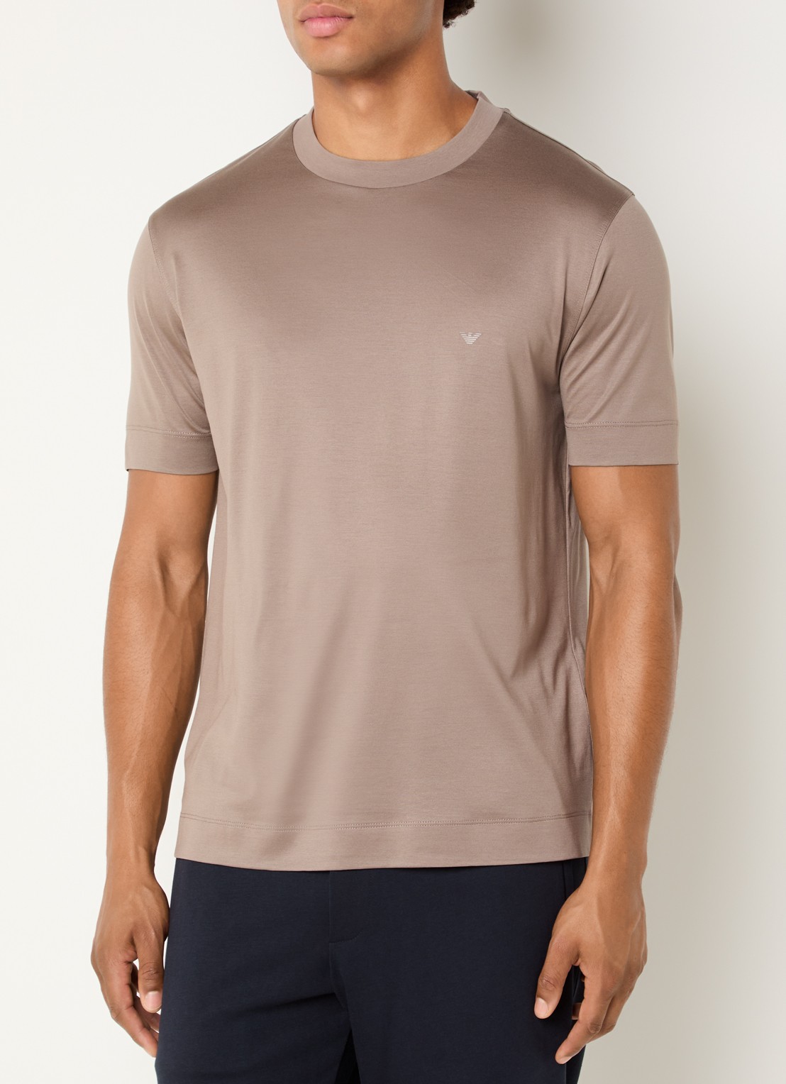 Armani T-shirt met logo - detail 4 lichtbruin