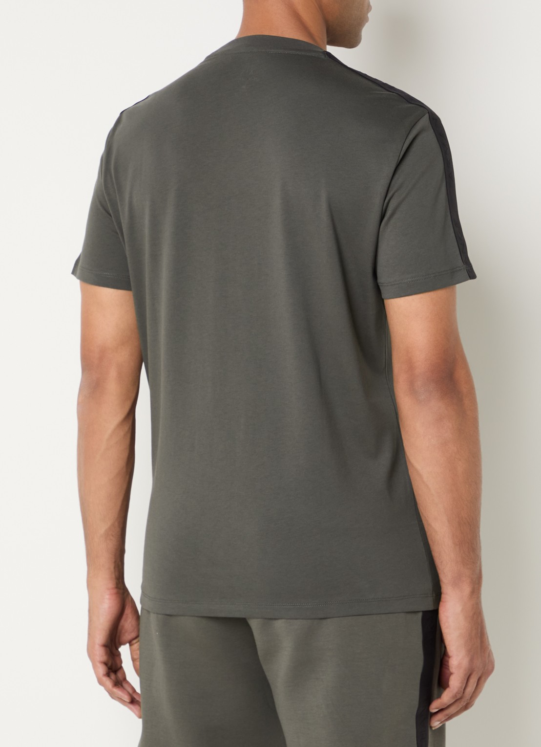 Armani T-shirt met logoband - achterkant olijfgroen