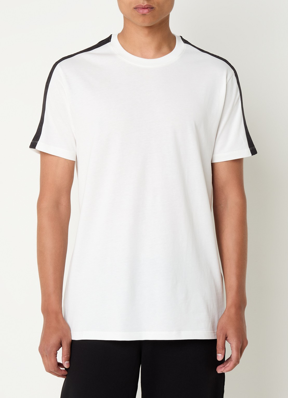 Armani T-shirt met logoband - detail 4 gebroken wit