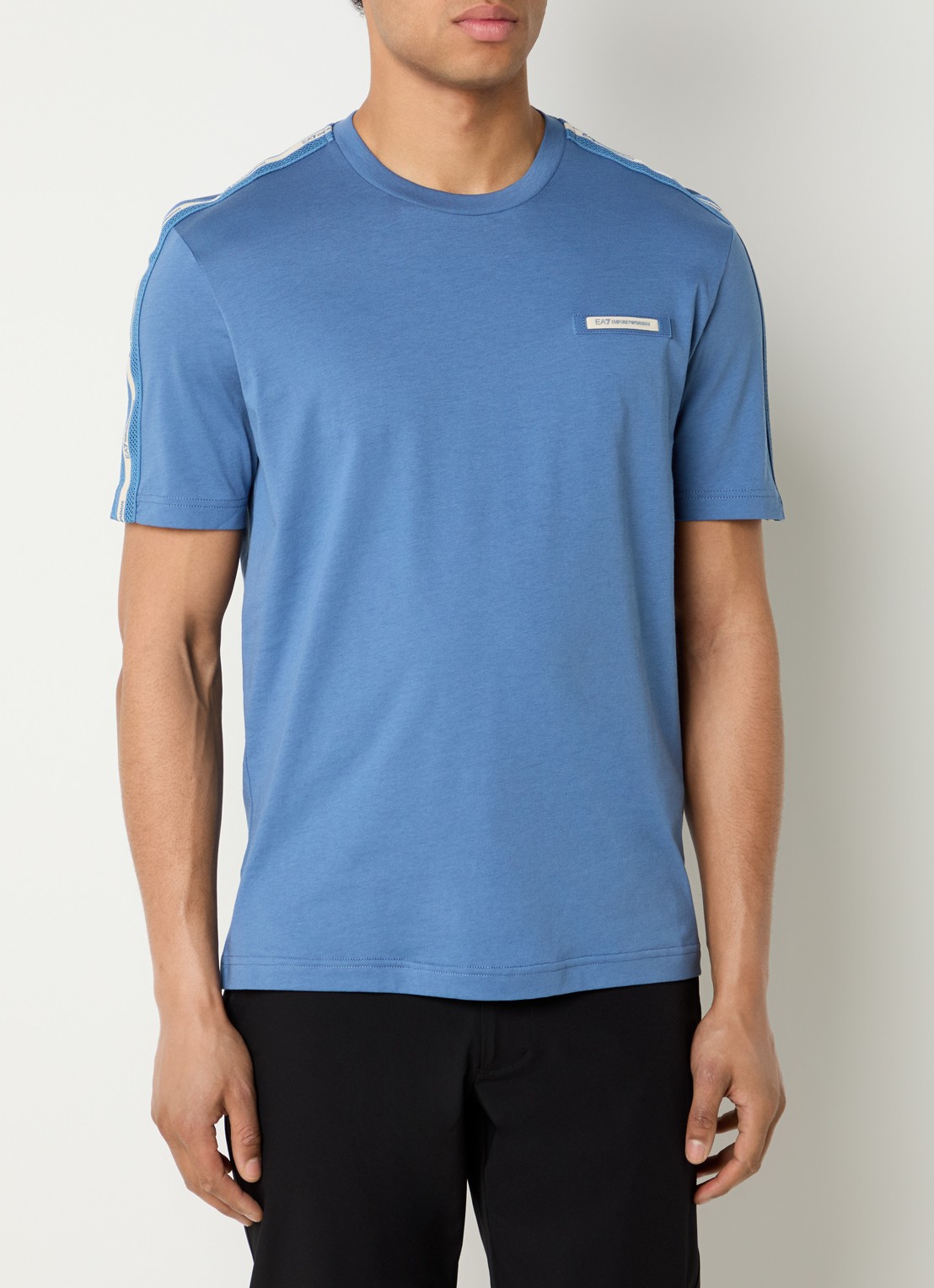 Armani T-shirt met logoband - detail 3 blauwgrijs
