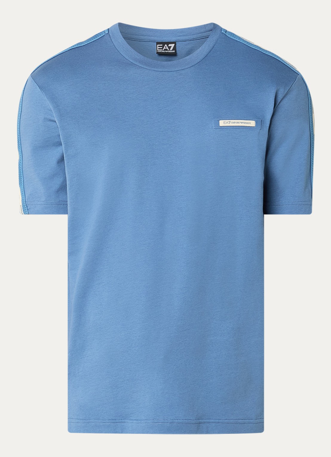 Armani T-shirt met logoband - voorkant blauwgrijs