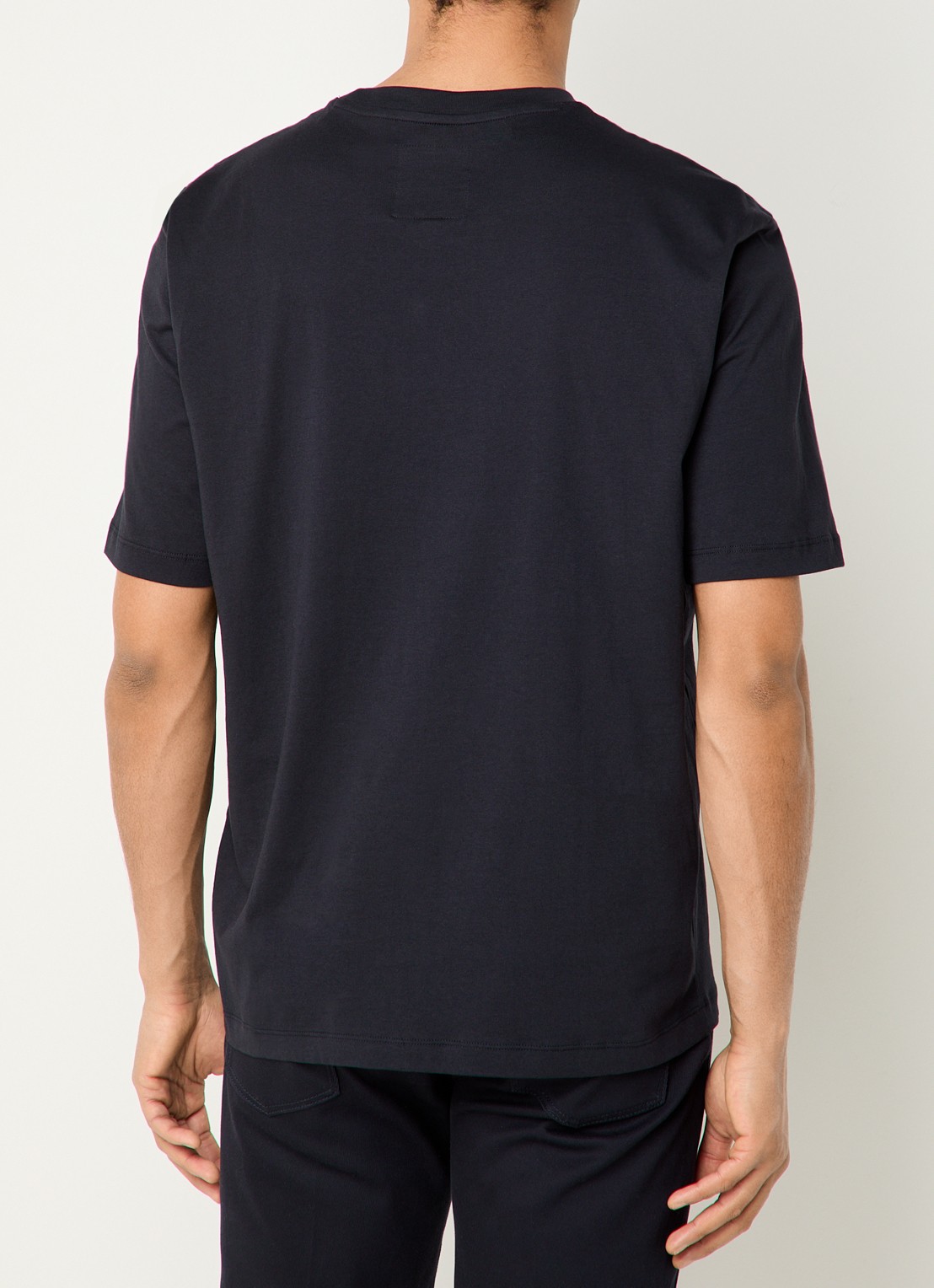 Armani T-shirt met logoborduring - achterkant donkerblauw