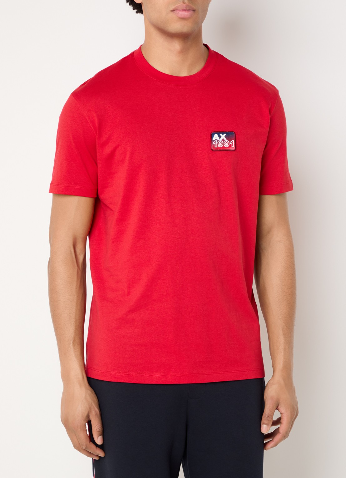 Armani T-shirt met logoborduring - detail 2 rood