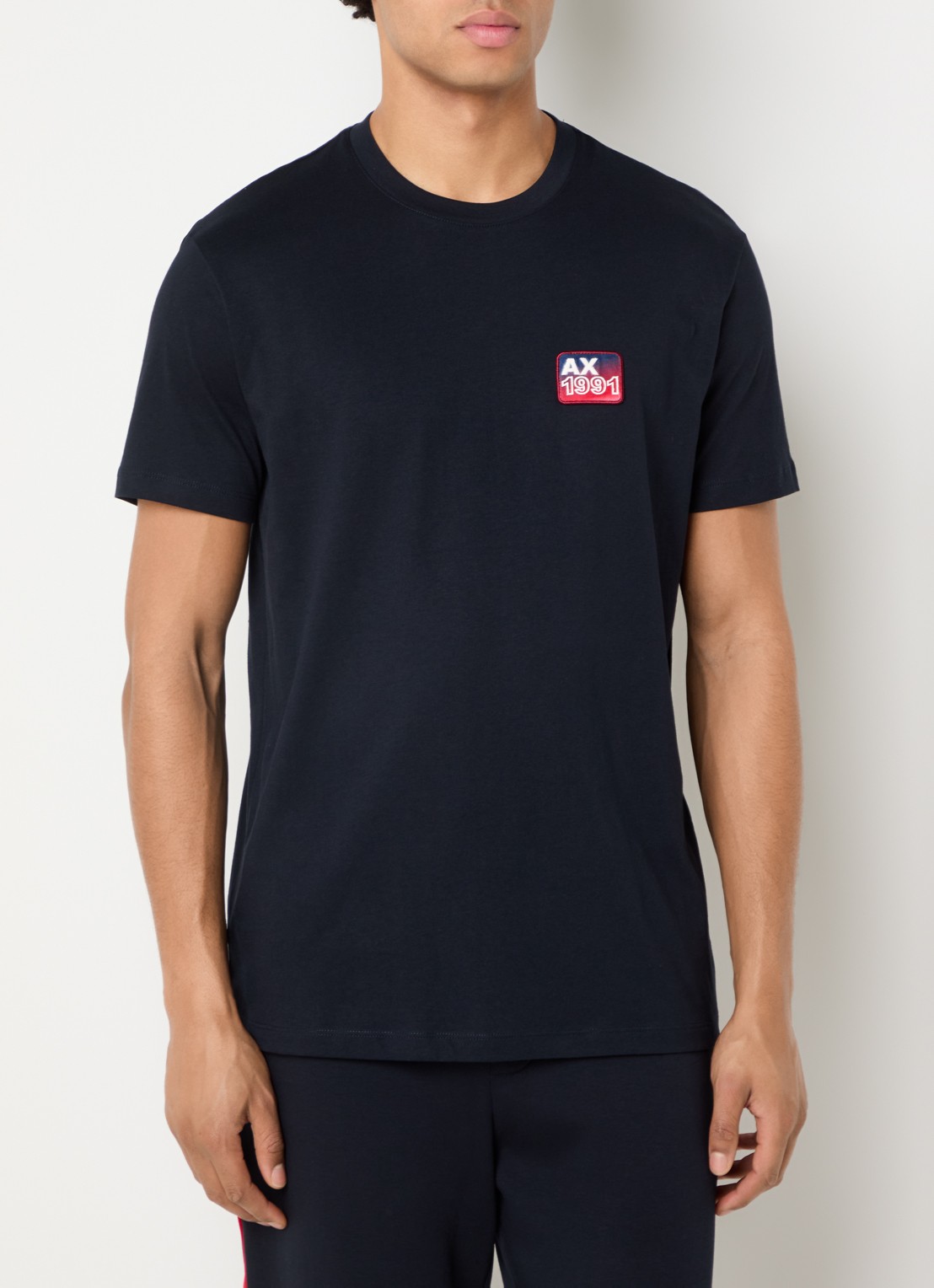 Armani T-shirt met logoborduring - detail 4 donkerblauw