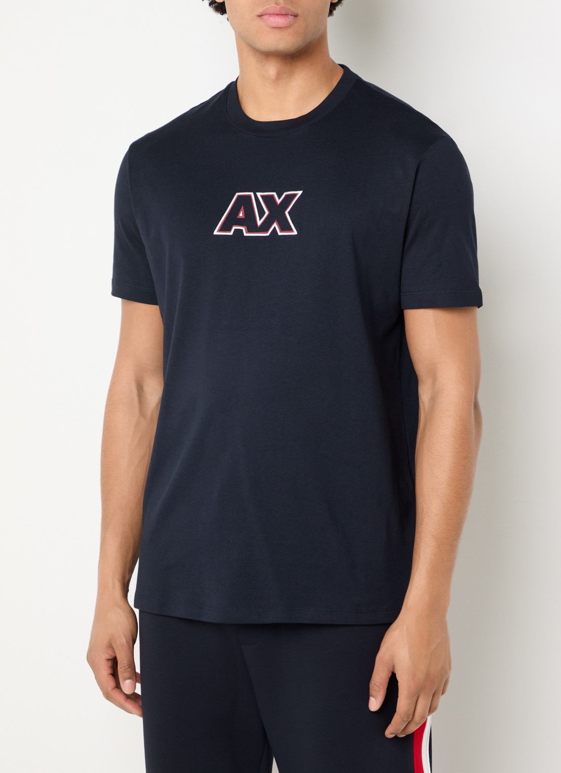 Armani T-shirt met logoborduring - detail 4 donkerblauw
