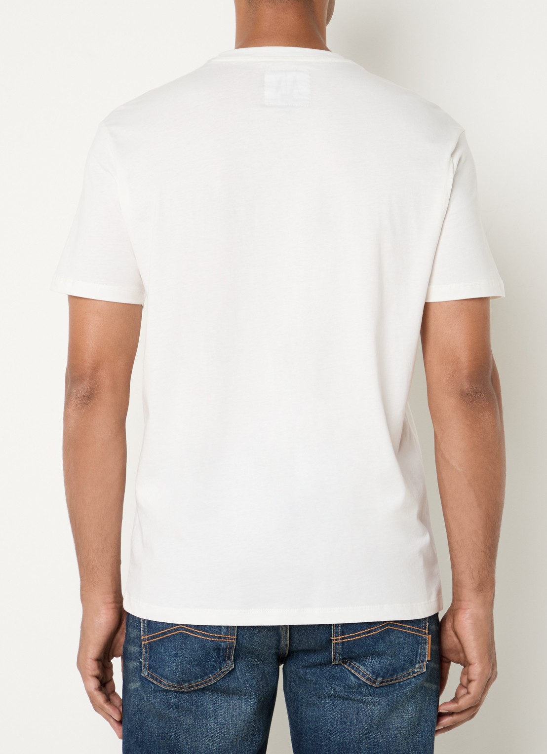 Armani T-shirt met logoborduring - achterkant 3 gebroken wit