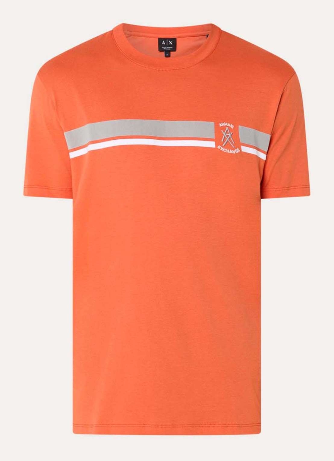 Armani T-shirt met logoborduring - voorkant 3 orange