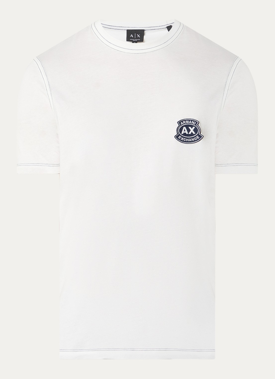 Armani T-shirt met logoborduring - voorkant wit