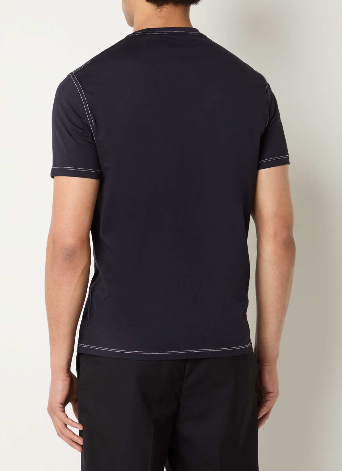 Armani T-shirt met logoborduring - achterkant 3 donkerblauw