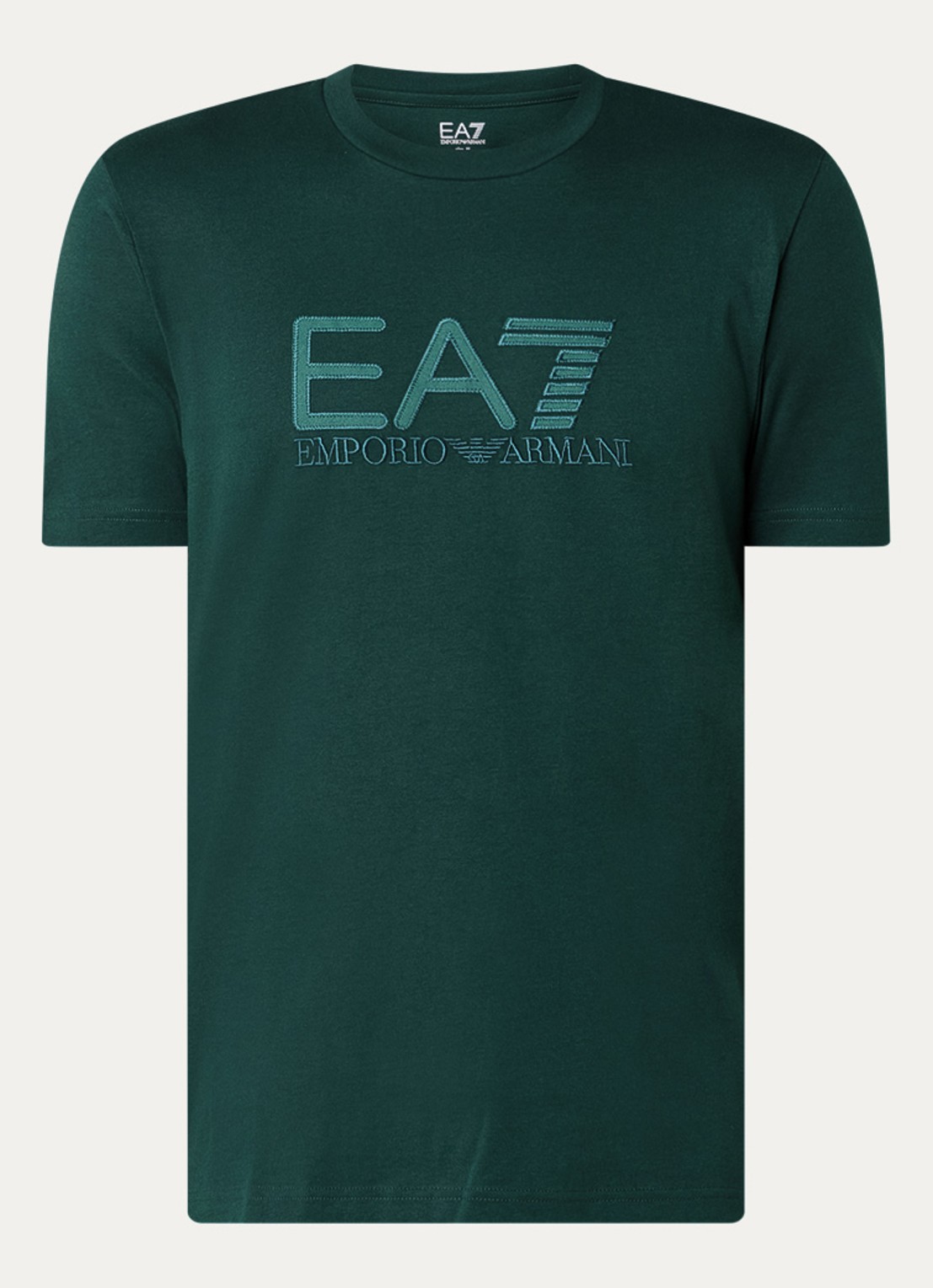 Armani T-shirt met logoborduring - voorkant 2 groen