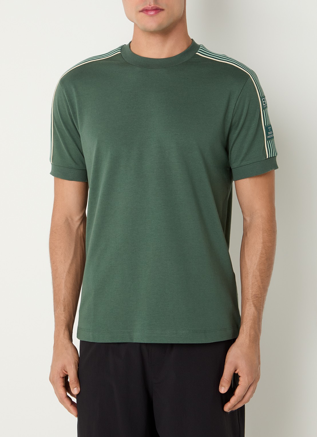 Armani T-shirt met logoborduring - detail 4 groen
