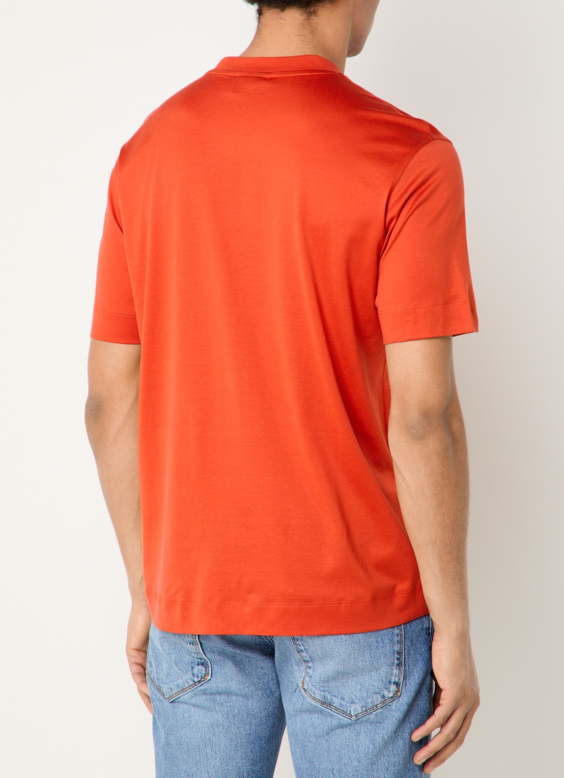 Armani T-shirt  met logoborduring - achterkant 3 oranjerood