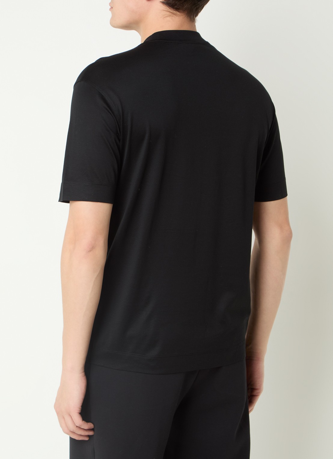 Armani T-shirt  met logoborduring - achterkant 4 zwart