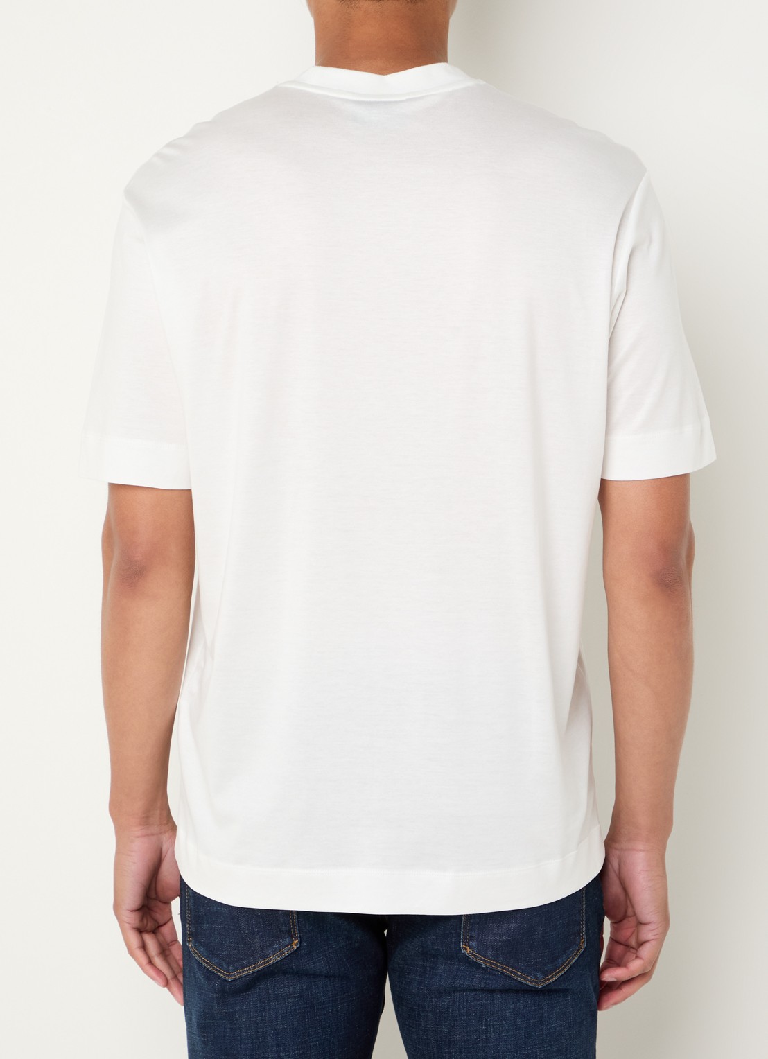 Armani T-shirt met logoborduring - achterkant wit
