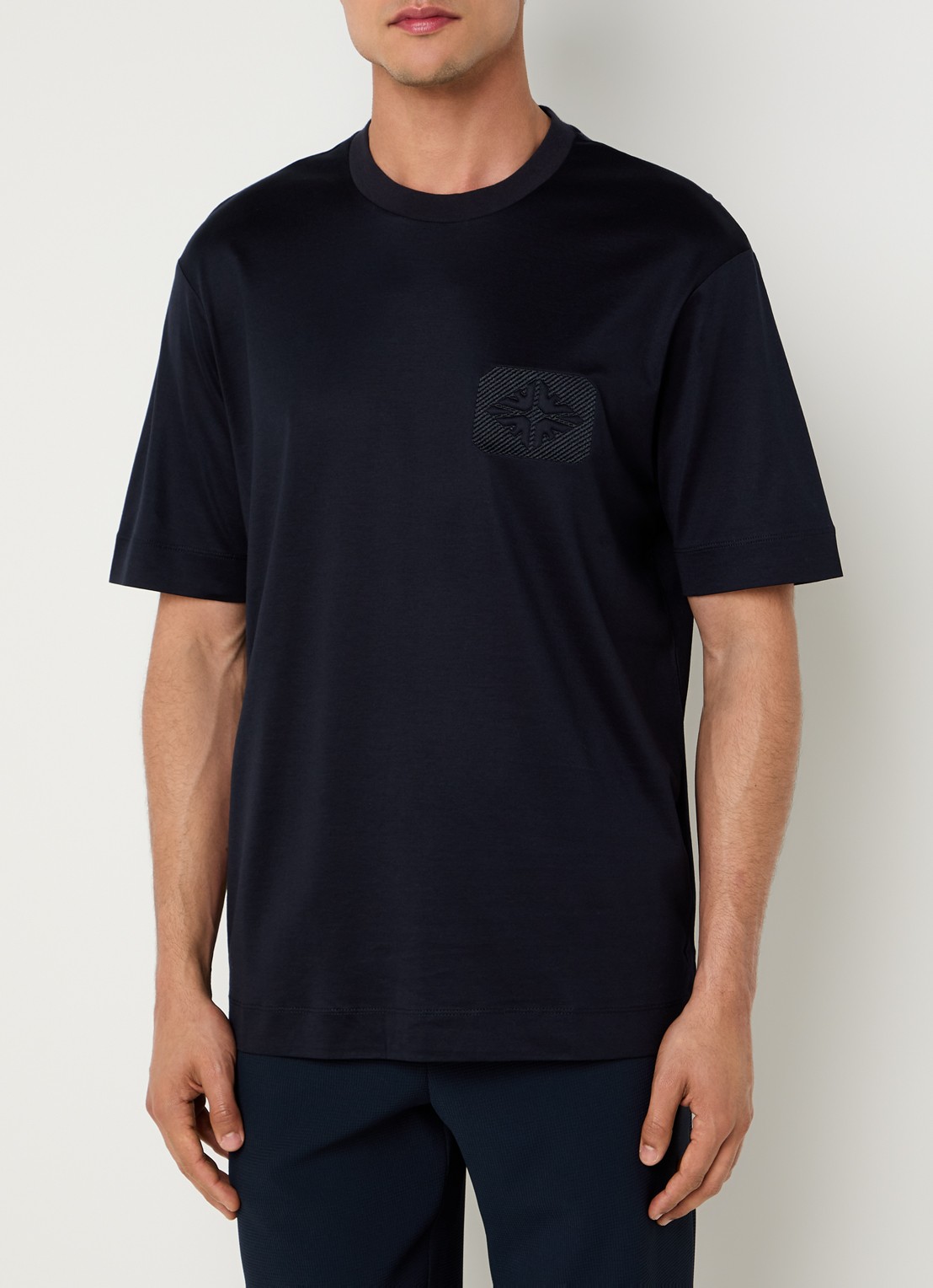 Armani T-shirt met logoborduring - detail 2 zwart