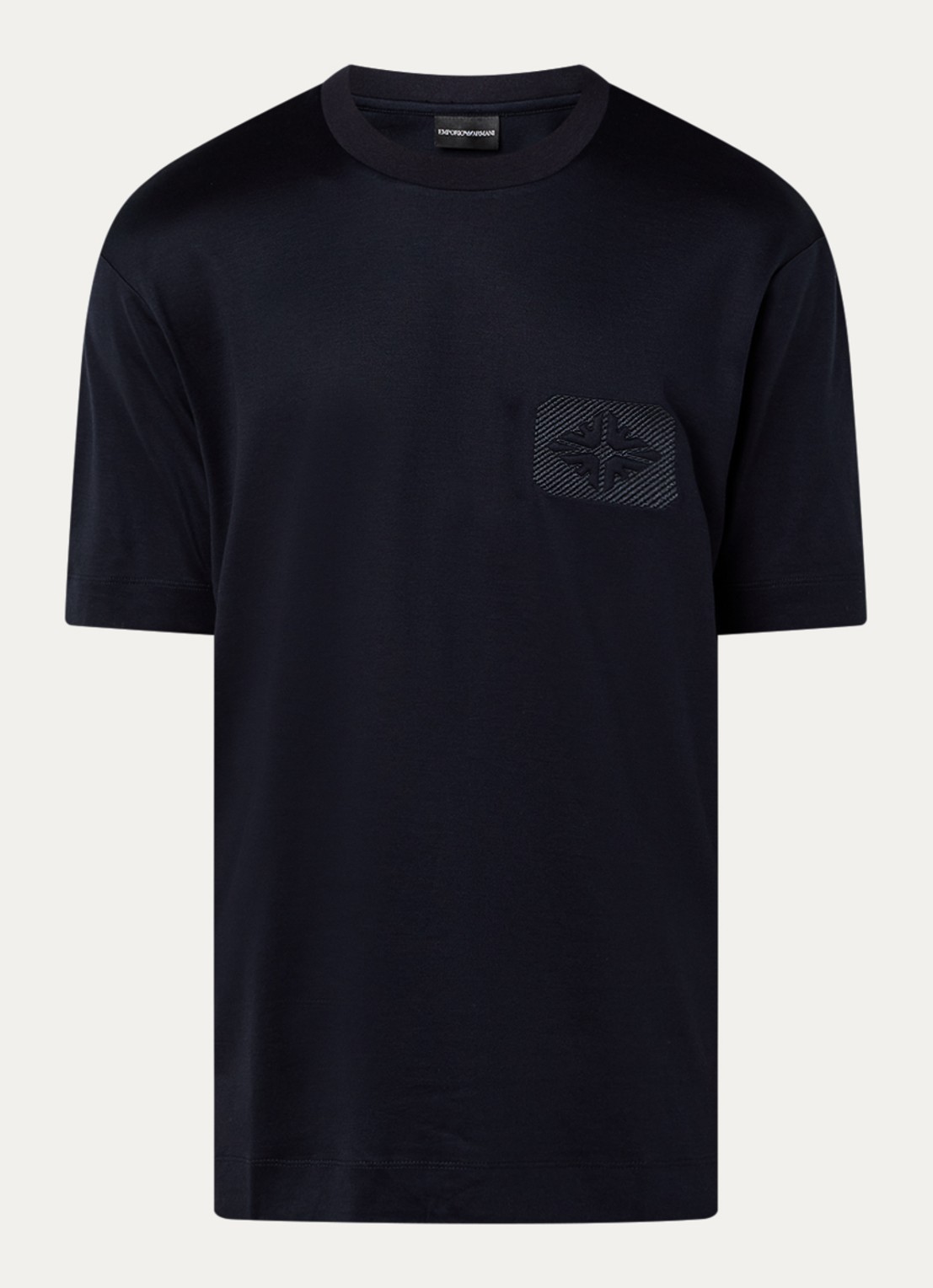 Armani T-shirt met logoborduring - voorkant 3 zwart