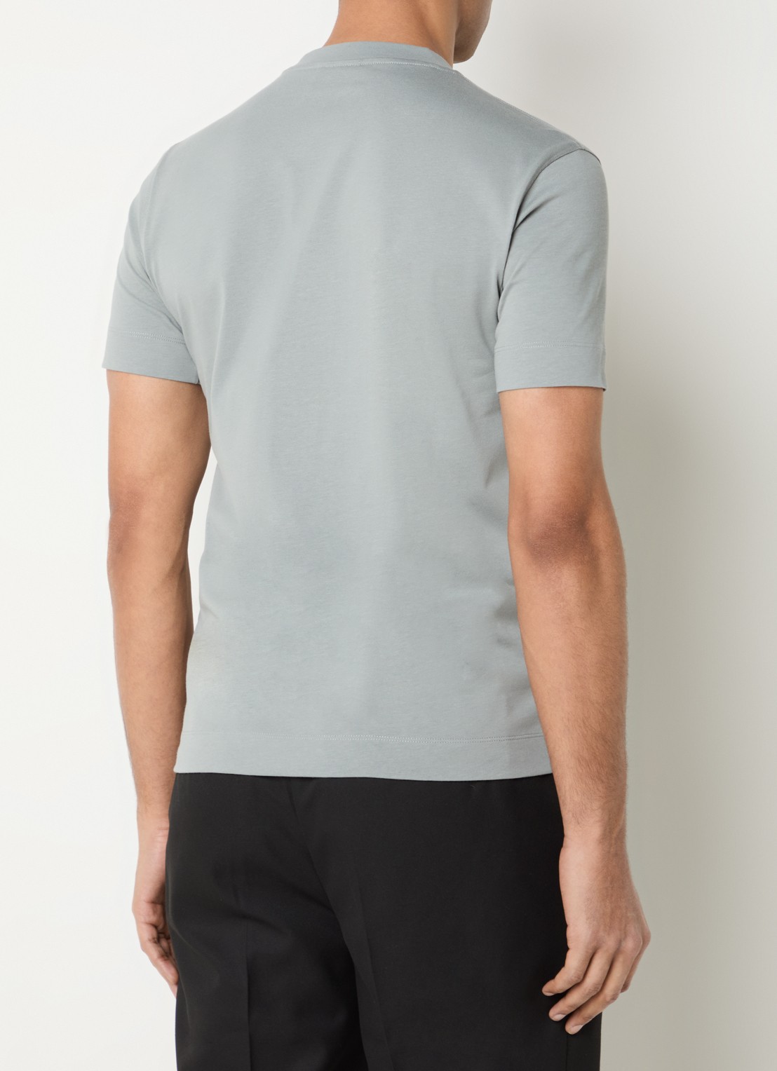 Armani T-shirt met logoborduring - achterkant 3 lichtgrijs