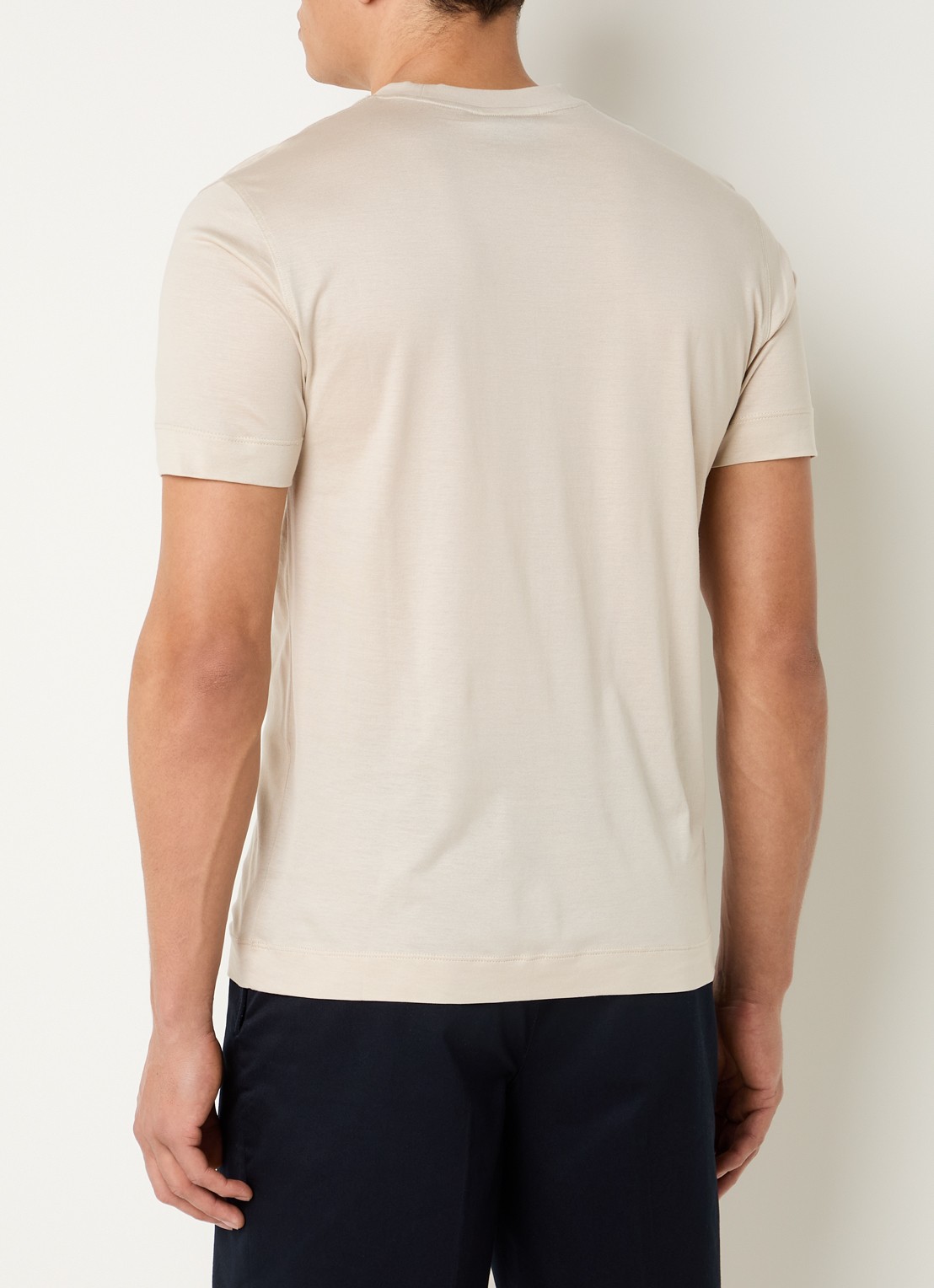Armani T-shirt met logoborduring - achterkant 4 beige
