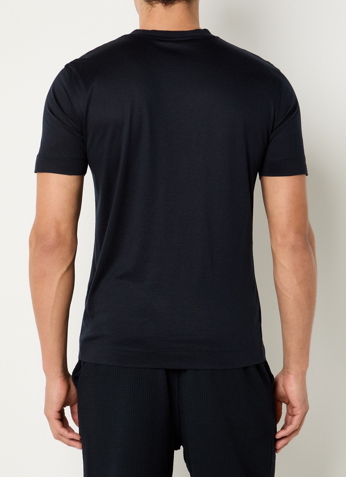 Armani T-shirt met logoborduring - achterkant donkerblauw