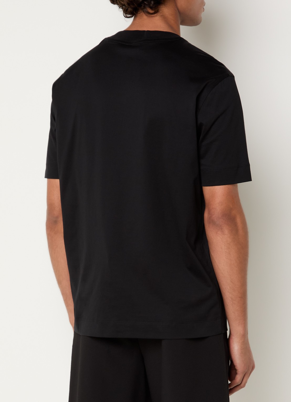 Armani T-shirt met logoborduring - achterkant 3 zwart