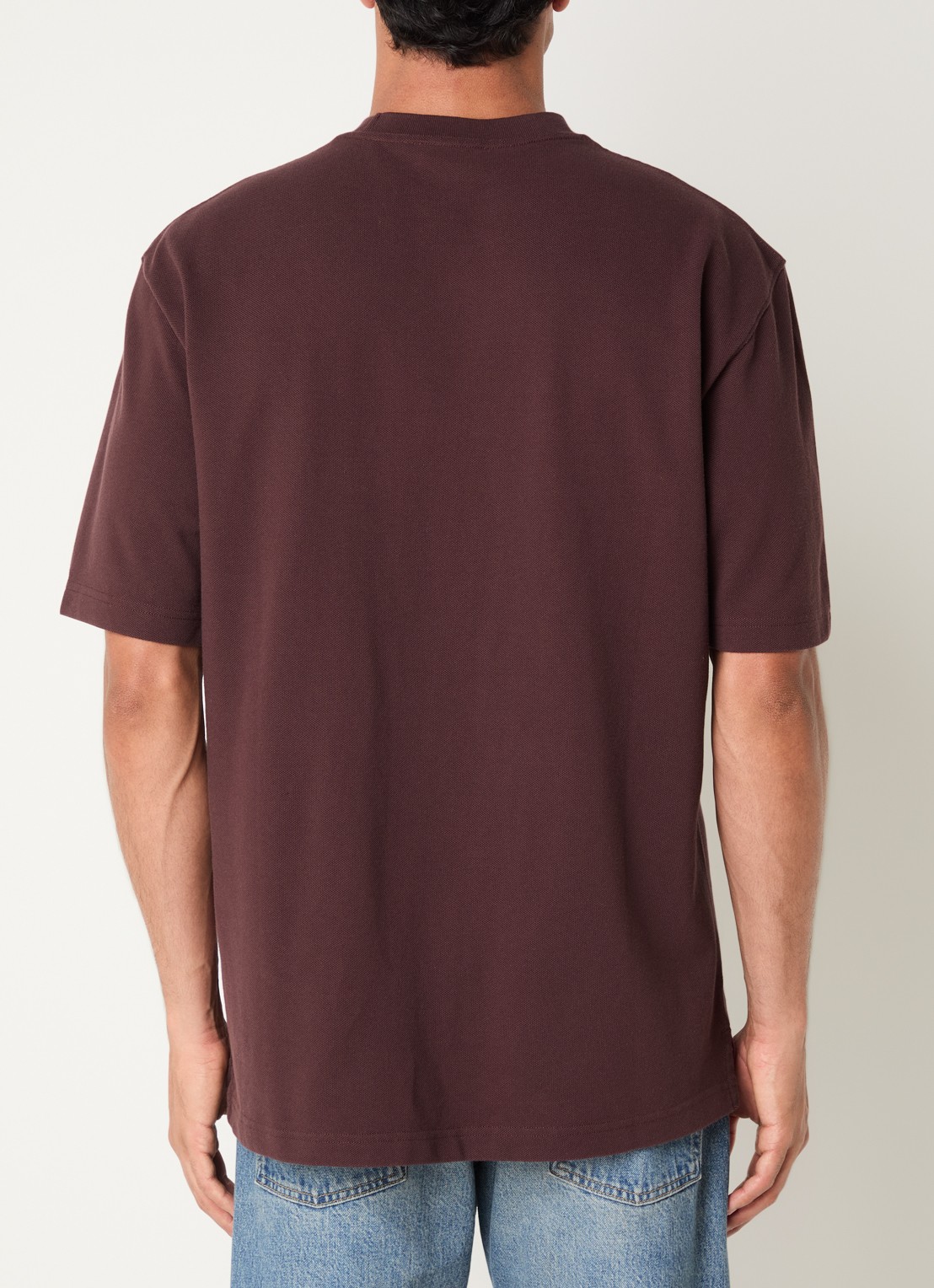 Armani T-shirt met logoborduring - achterkant 4 aubergine