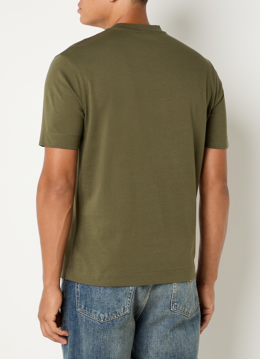 Armani T-shirt met logoborduring - achterkant 3 bronsgroen
