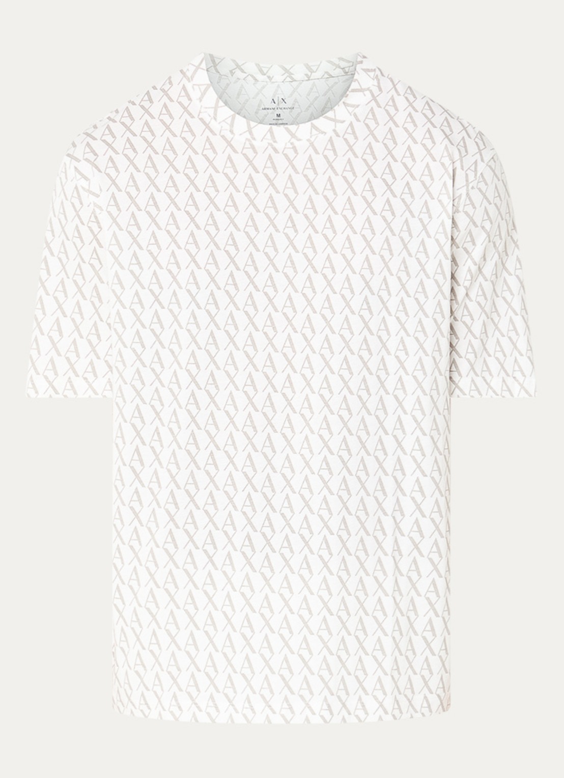 Armani T-shirt met logoprint - voorkant gebroken wit