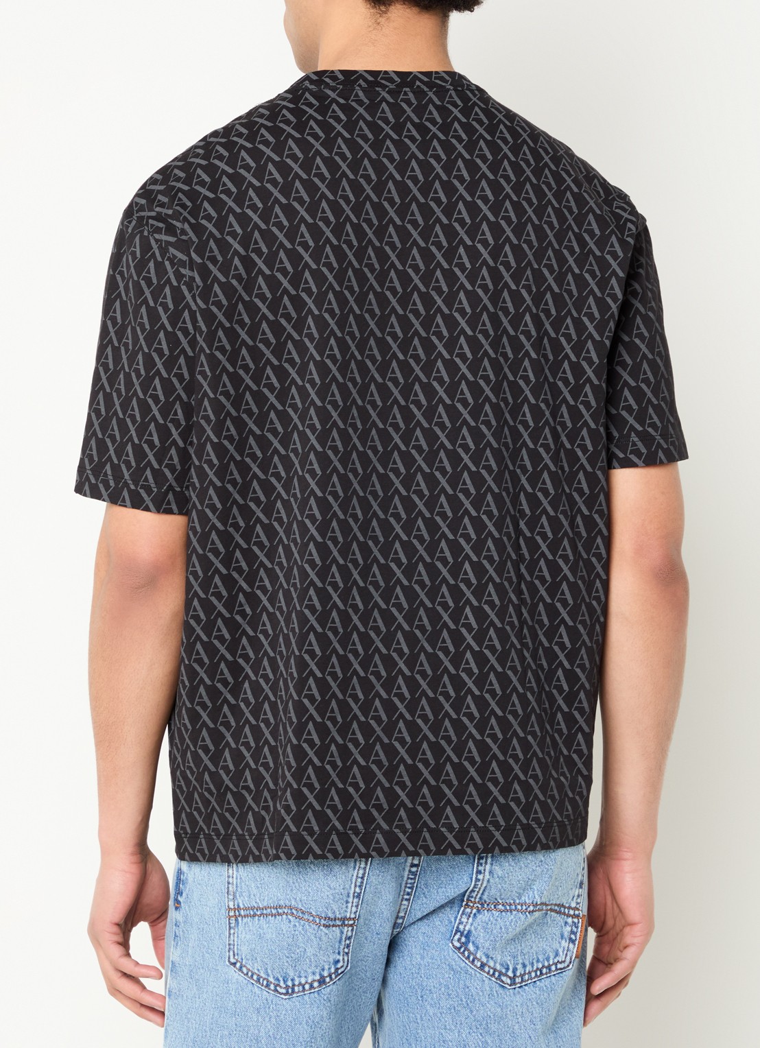Armani T-shirt met logoprint - achterkant 3 zwart