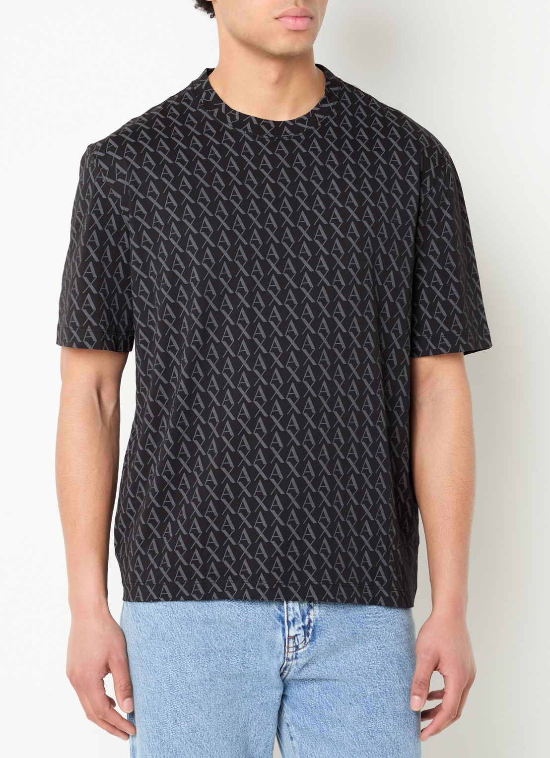 Armani T-shirt met logoprint - detail zwart