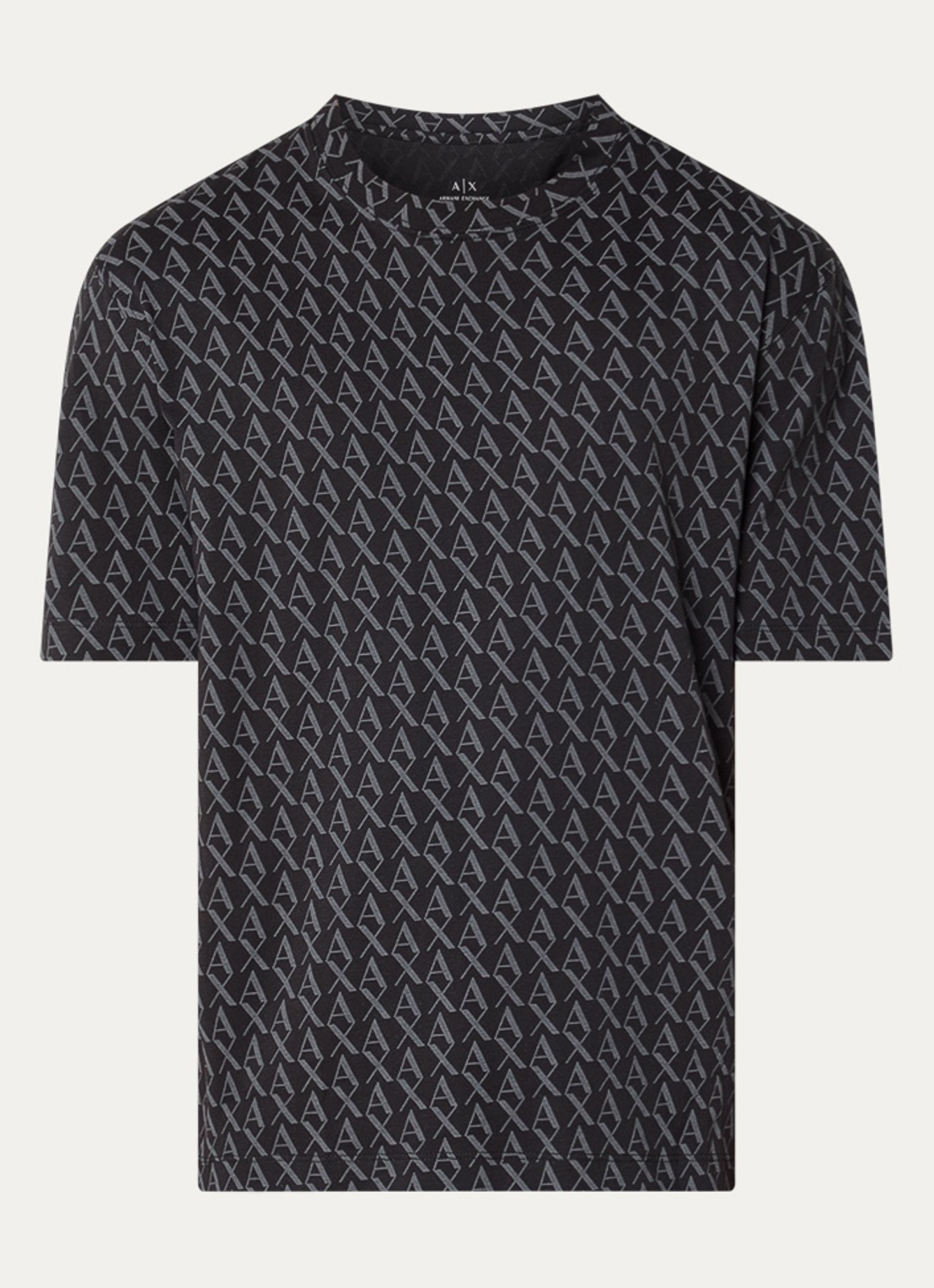 Armani T-shirt met logoprint - voorkant 4 zwart